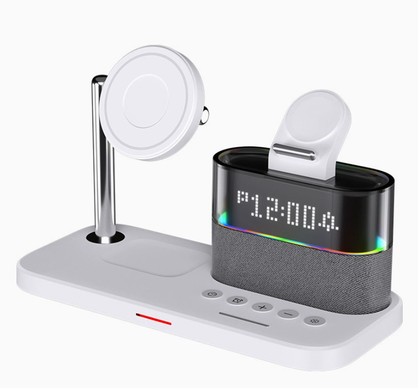 Wireless Charging Speaker Dock with LED Clock